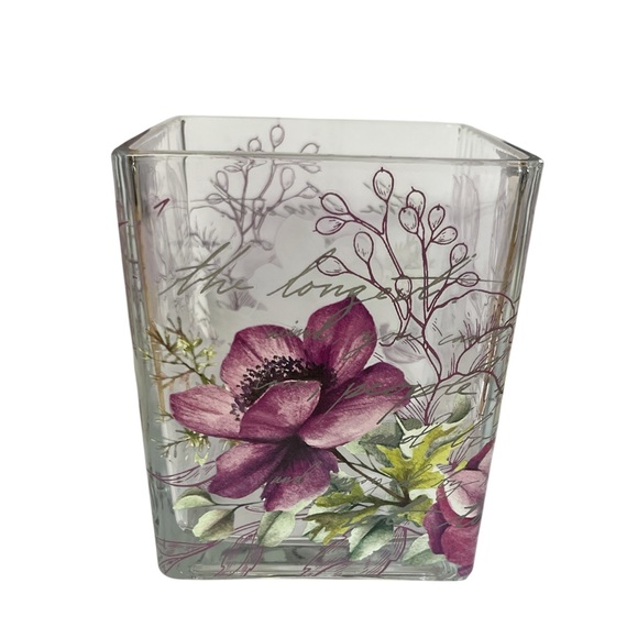 Floral Hummingbird Glass Vase - Picture 2 of 6